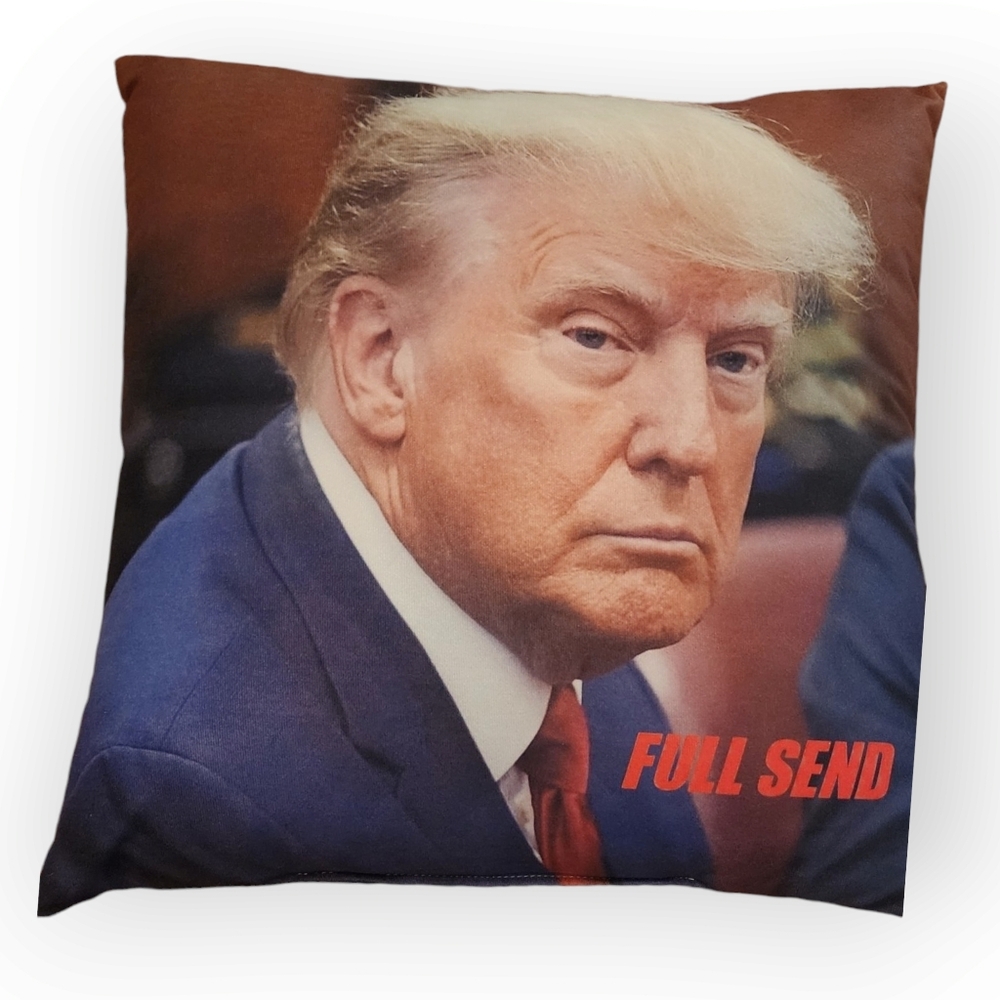 FULL SEND PODCAST Double Sided Trump Court Pillow NWT Nelk Boys